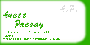 anett pacsay business card